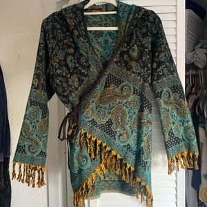 Bohemian Paisley Hooded Sweater